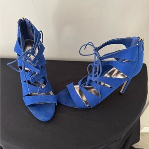 Elegant Blue Strappy Heels
